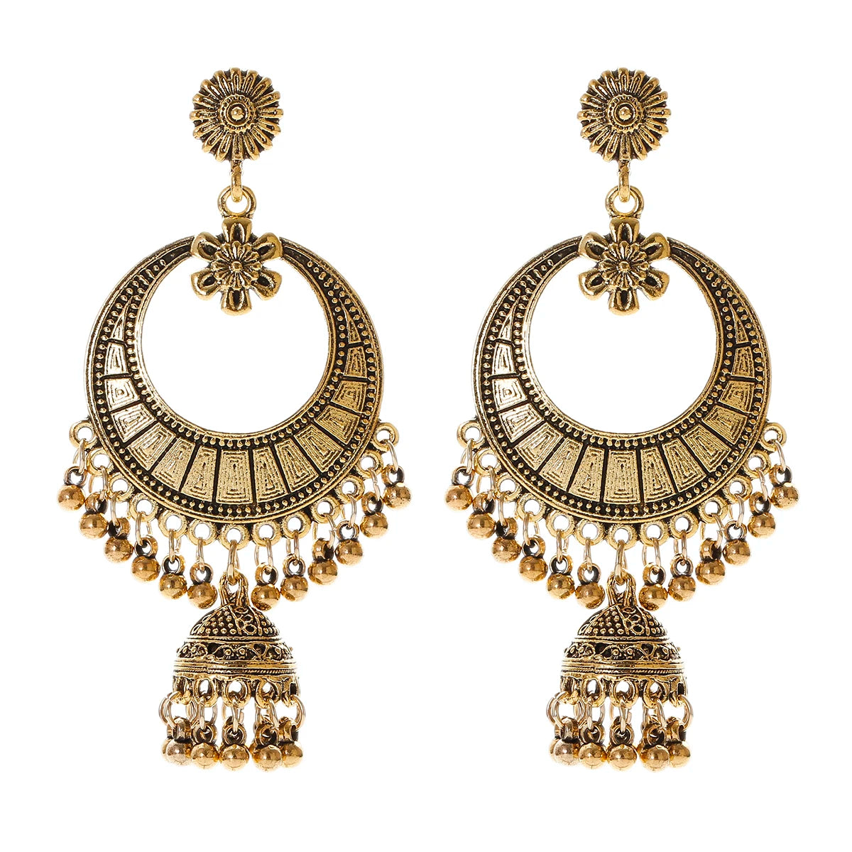 Zenat Trendy Indian Jhumka Charm Stud Earrings