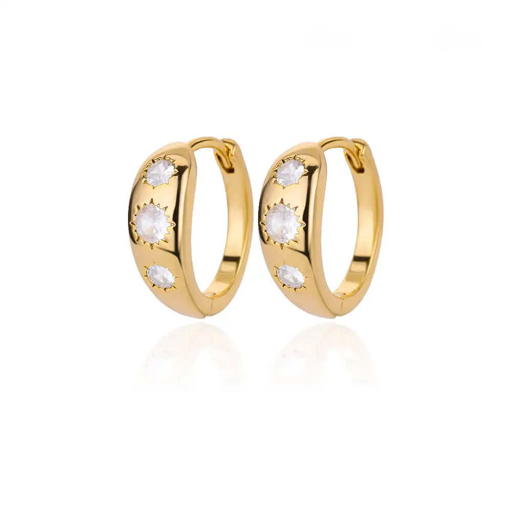 Stainless Steel Evil Eye Earrings for Women 2024 Trend Gold Color Round Circle Hoop Earrings Luxury Wedding Jewelry aretes