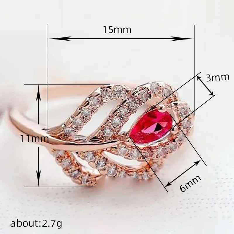 Zenat American Red Cubic Zirconia Ring