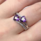 Zenat Purple Cubic Zirconia Square Crystal Ring