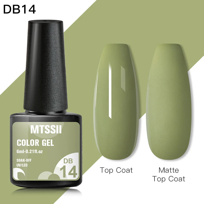 Mtssii 6ML Reflective Gel Nail Polish Shiny 14 Colors Semi-permanent UV Gel varnish Hybrid Nail Polish for Nail Art Manicure