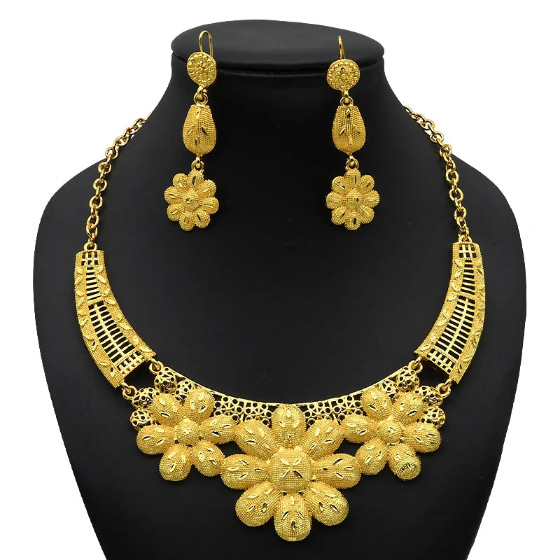 Zenat Luxury Indian style Jewelry Sets 24K Golden