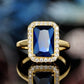 Zenat Blue Cube Zircon Elegant Ring