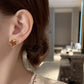 Red Gem Maple Leaf Stud Earrings for Women2023 New Fashion Light Luxury Earrings Retro Simple Crystal Earrings Jewelry Gift