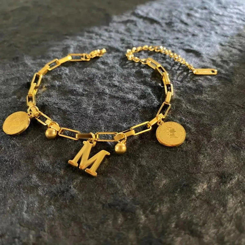 Named Letters 18K Gold-plated Stainless Steel Bracelet