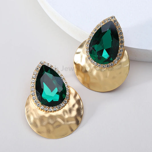 Zenat Big Round Metal Stud Earrings – Elegant Statement