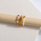 Trendy Cute Bohemia Pearl Flower Acrylic Beaded Rings Party Jewelry Finger Ring Set Women Ring