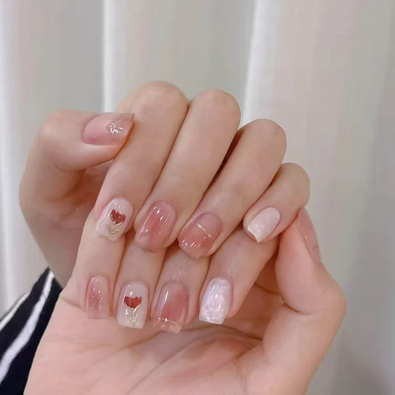 Zenat 24Pcs Glitter Diamond Press-On Nails