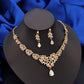 Fashion Choker Necklace Sets for Women Bridal Jewelry Sets Party Prom Wedding Earrings Costume Accessories