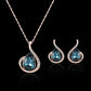 Zenat 3PC Waterdrop Rhinestone Necklace & Earrings Set