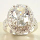 2024 New Luxury Women's Big Black Stone Ring Fashion Silver Zircon Wedding Rings Female Bride Love Engagement