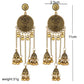 Zenat Retro Geometric Bead Tassel Jhumka Earrings