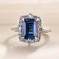 Zenat Blue Cube Zircon Elegant Ring