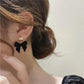Zenat Vintage Black Bowknot Geometric Stud Earrings