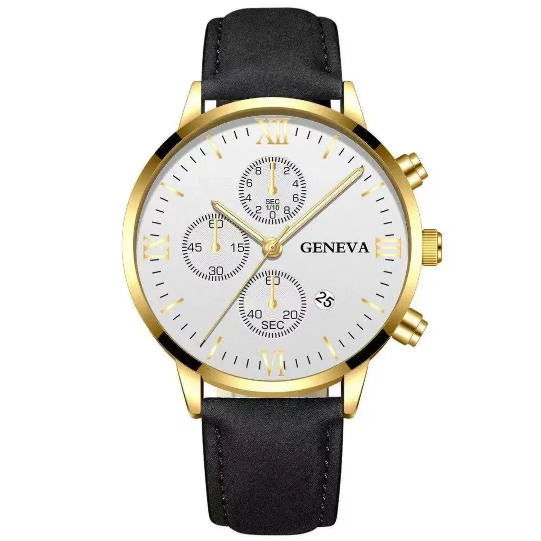 Zenat Geneva Wristwatch Alloy Case Leather
