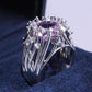 Zenat Pink Sparkling Zircon Princess Square Ring