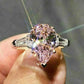 Zenat Pink Sparkling Zircon Princess Square Ring