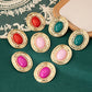 Zenat Round Geometric Stud Earrings – Women Party Gift