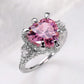 Zenat Pink Sparkling Zircon Princess Square Ring