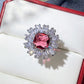 Zenat Deluxe Floral Red AAA Cubic Zirconia Gem Ring for Women