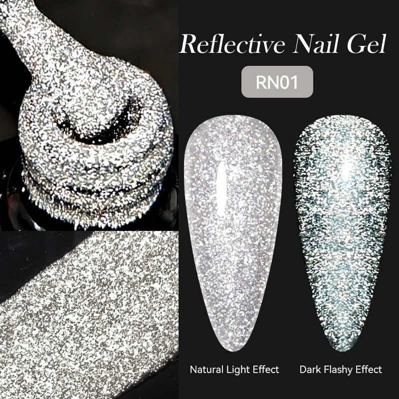 Zenat Bright Red Sparkling Glitter Gel Nail Polish