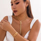 Zenat 2PC Snake Twisted Chain Necklace & Bracelet