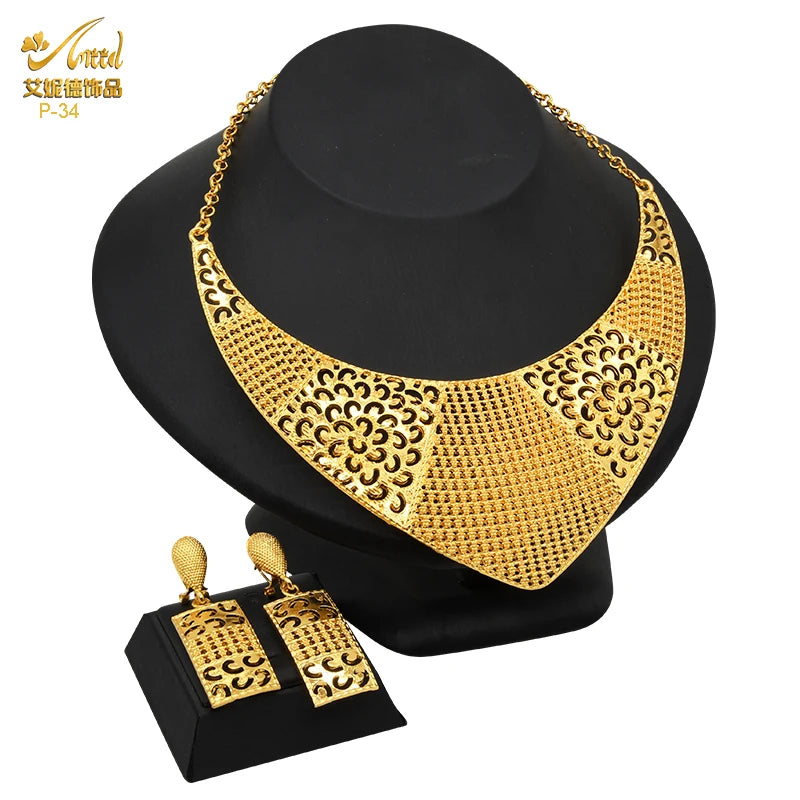 Zenat Luxury Indian style Jewelry Sets 24K Golden