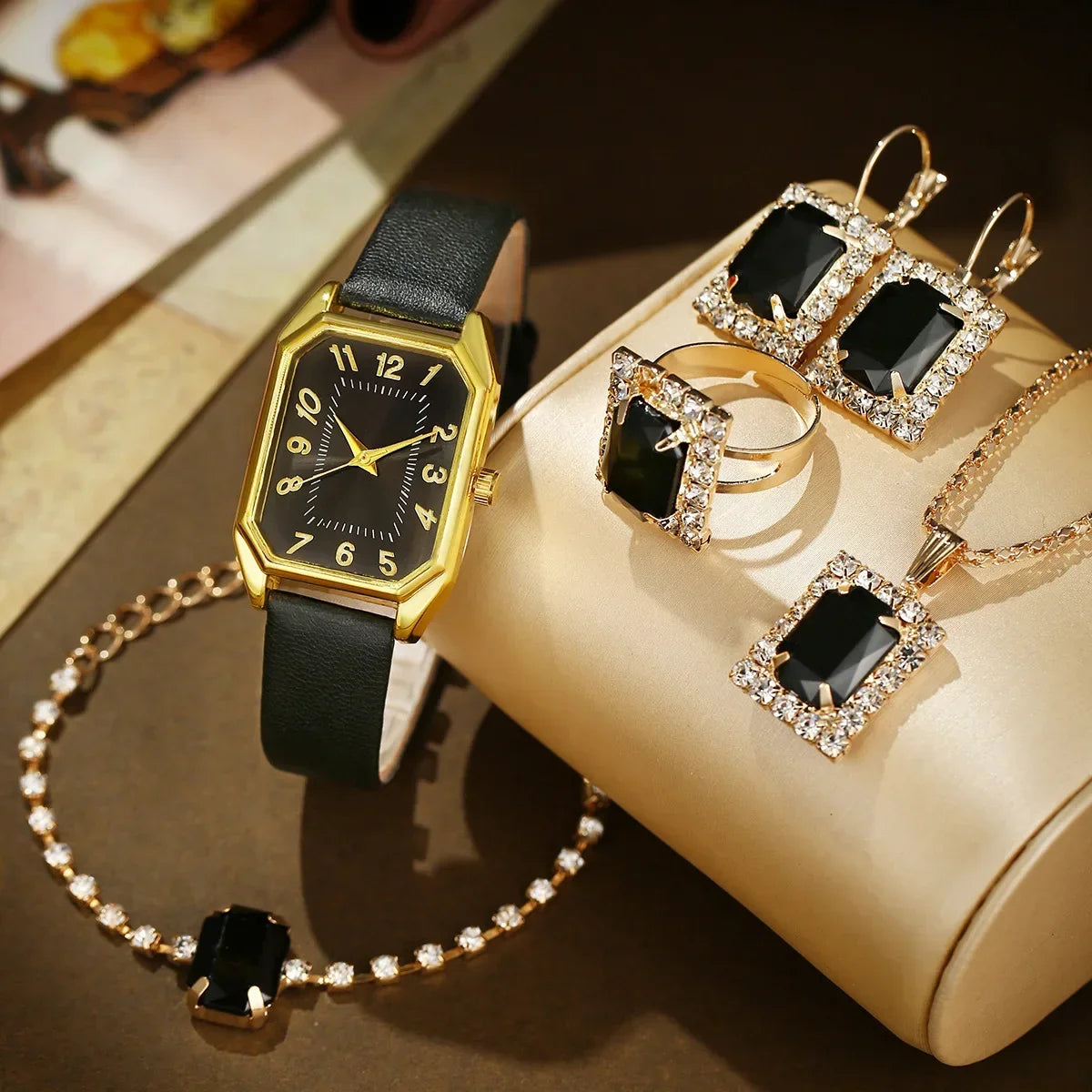 Luxury Fashion Square Women's Watches Brand Ladies Quartz Wristwatch Classic Simple Femme Blue Leather Band
