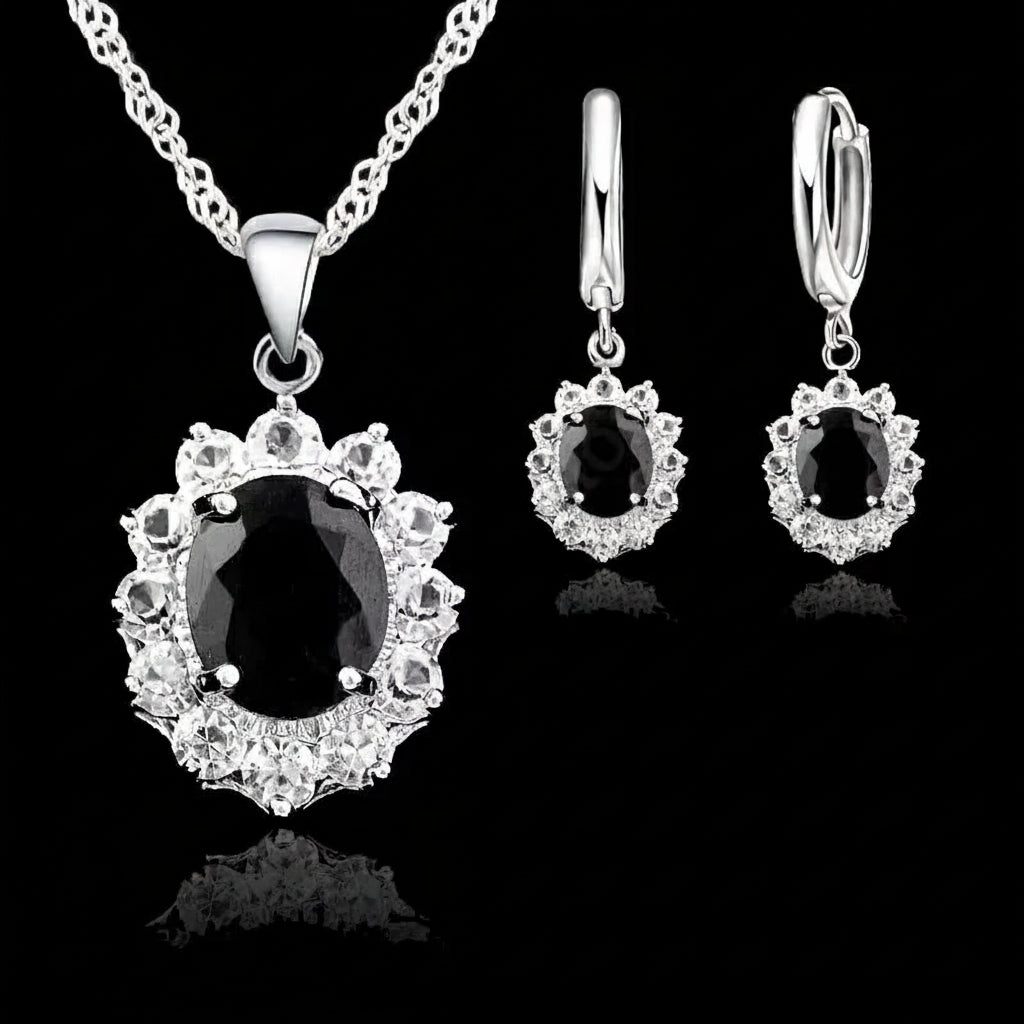 Zenat 925 Silver Princess Cubic Zirconia Jewelry Set