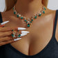 Zenat 3PC Sparkling Leaf Water Drop Jewelry Set