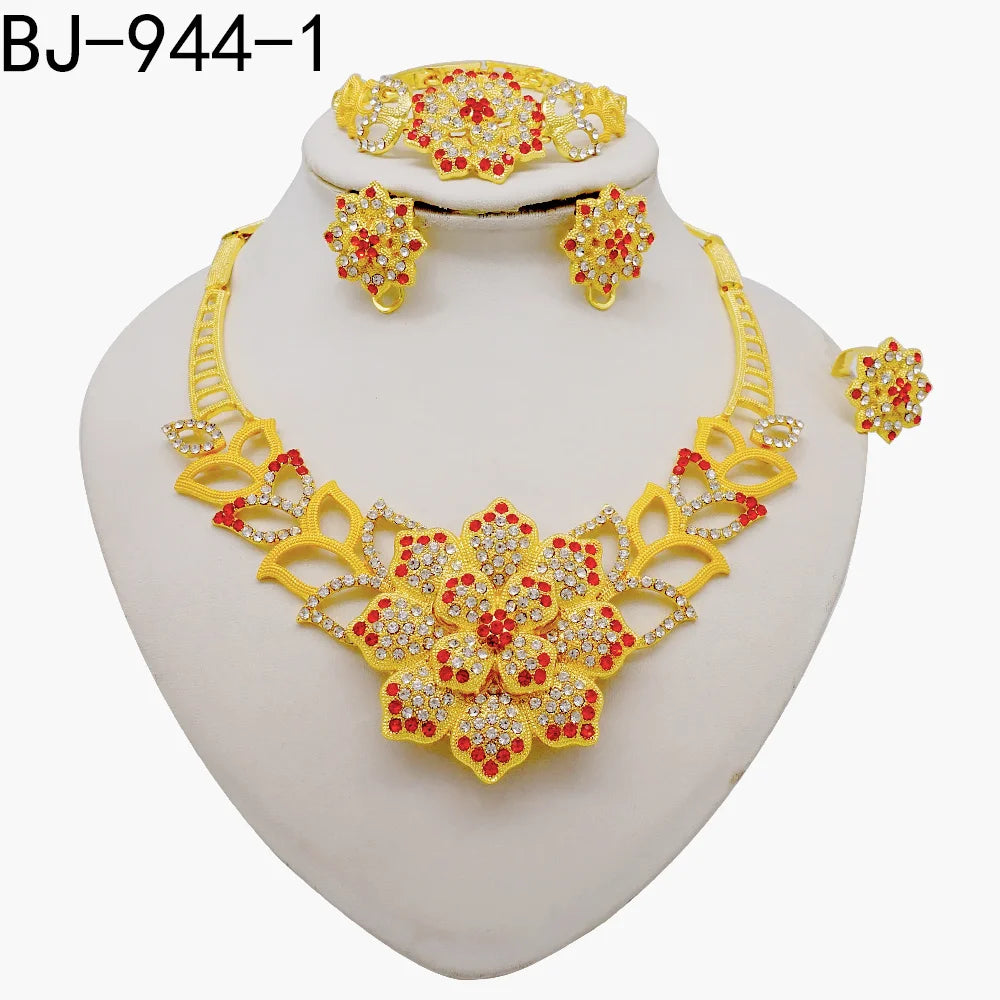 Zenat Dubai 24K Gold Plated Wedding Jewelry Set