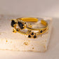 Zenat Gold Zircon Adjustable Stainless Steel Ring