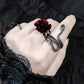 Zenat Punk Gothic Red Rose Adjustable Ring
