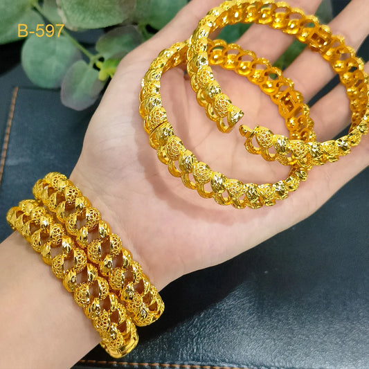 Zenat Luxury 24K Gold Plated Wedding Bangles