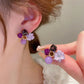925 Silver Needle Green Flower Earrings For Women Korean Fashion Jewelry 2025 Trending Luxury Zircon Leaf Women's Stud Earrings