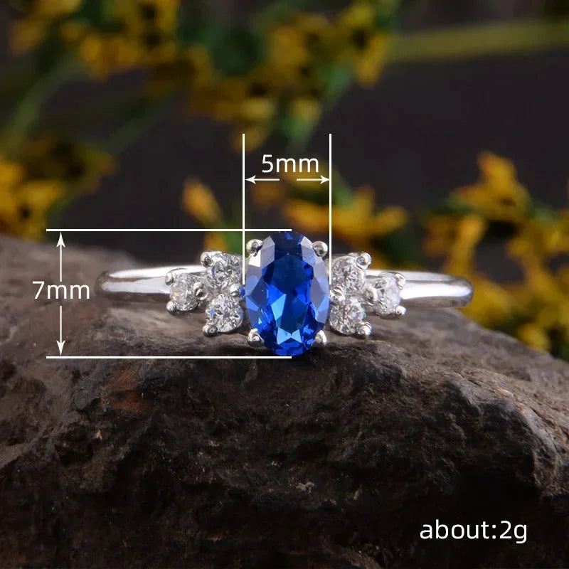 Zenat Blue Cube Zircon Elegant Ring
