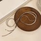 316L Stainless Steel New Fashion Fine Jewelry 134cm Pull Adjusting Charm Flat Snake Chain Choker Necklaces Pendants For Women
