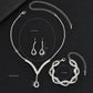 Zenat 3 Pcs Luxury Rhinestone Bride Jewelry Set