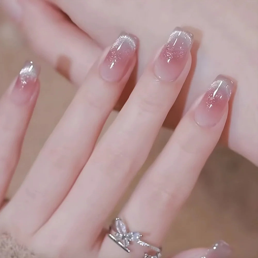 Zenat 24Pcs Glitter Diamond Press-On Nails