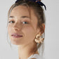 Zenat Geometric Ginkgo Leaf Drop Earrings