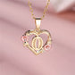 Zenat A-Z Letter Flower Gold Pendant Necklace