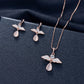 Zenat 3PC Waterdrop Rhinestone Necklace & Earrings Set