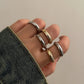 Zenat 8-Piece Chunky Mixed Metal Rings Set