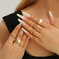 Zenat 12-Piece Metallic Smooth Rings for Women