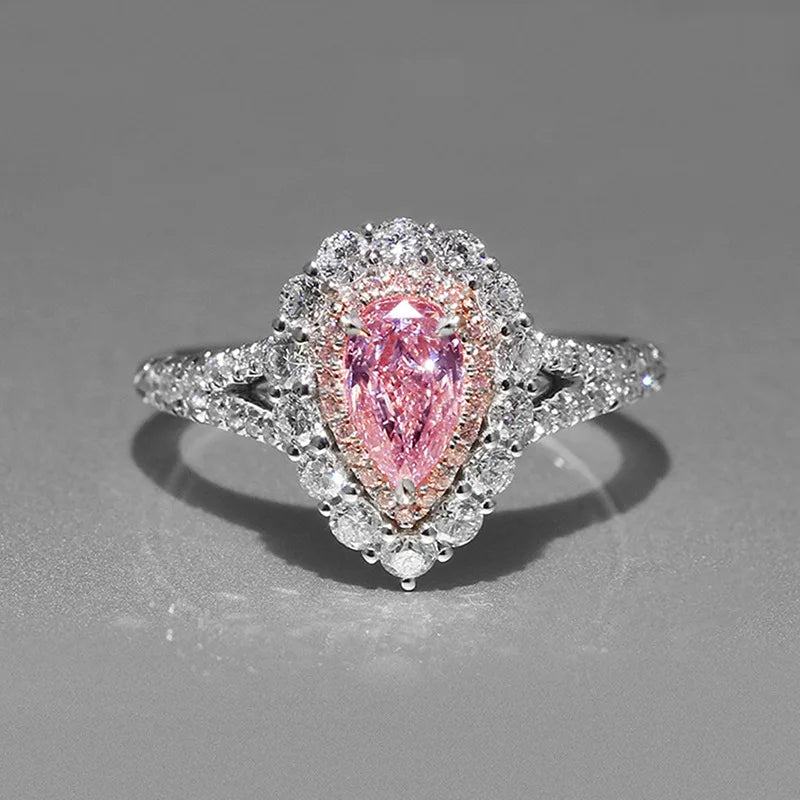 Zenat Pink Cubic Zirconia Ring for Women