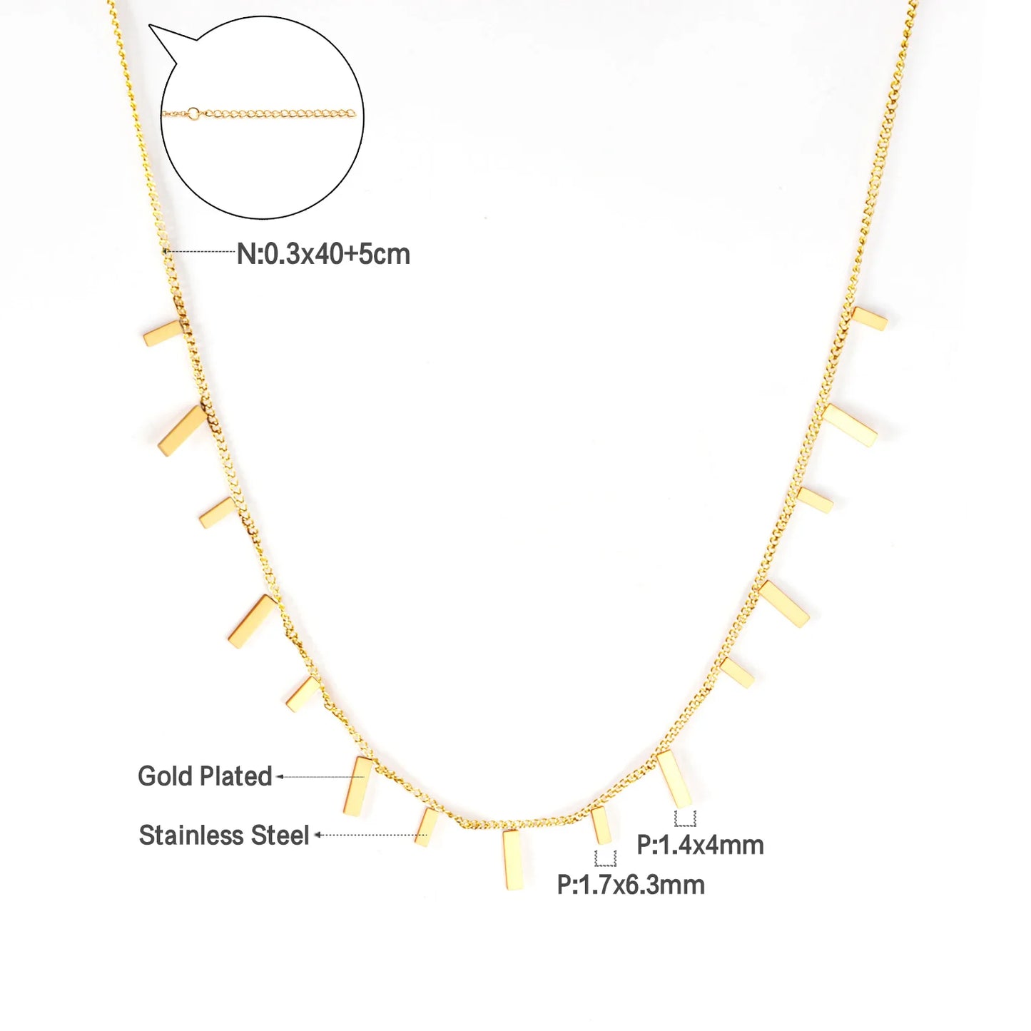 Zenat Golden Star Heart Bohemian Chain Necklace