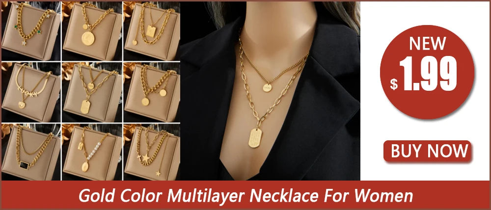 DIEYURO 316L Stainless Steel Golden 3in1 Crossover Snake Chain Necklace Bracelet For Womens New Fashion Waterproof Jewelry Set