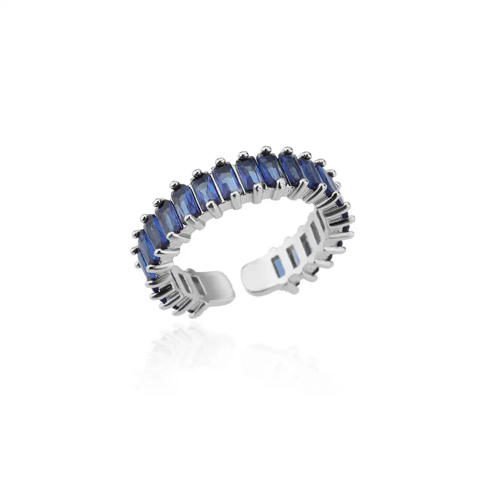 Colorful Cubic Zircon Open Ring For Women Stainless Steel Gold Color Square Rings Bohemian Romantic couple Jewelry Gifts