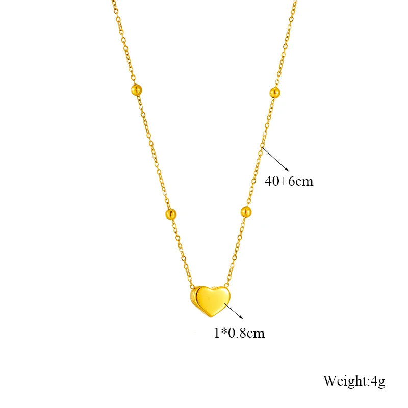 Zenat 316L Stainless Steel Golden Heart Chain Bracelets