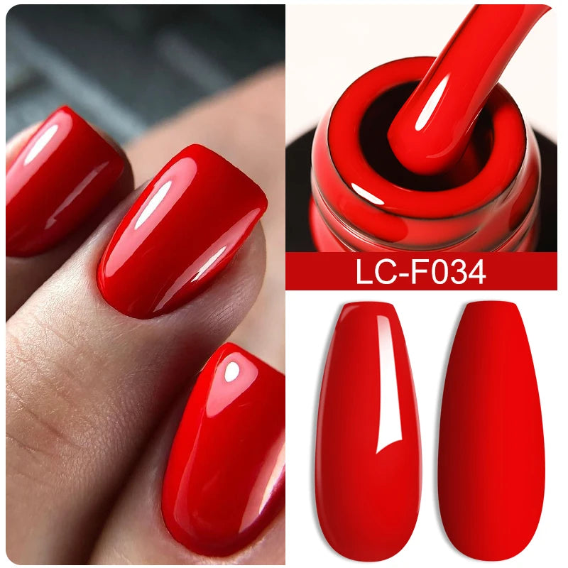 Zenat Bright Red Sparkling Glitter Gel Nail Polish